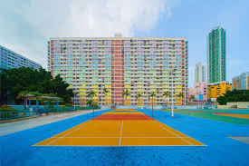The colorful Choi Hung Estate buildings
